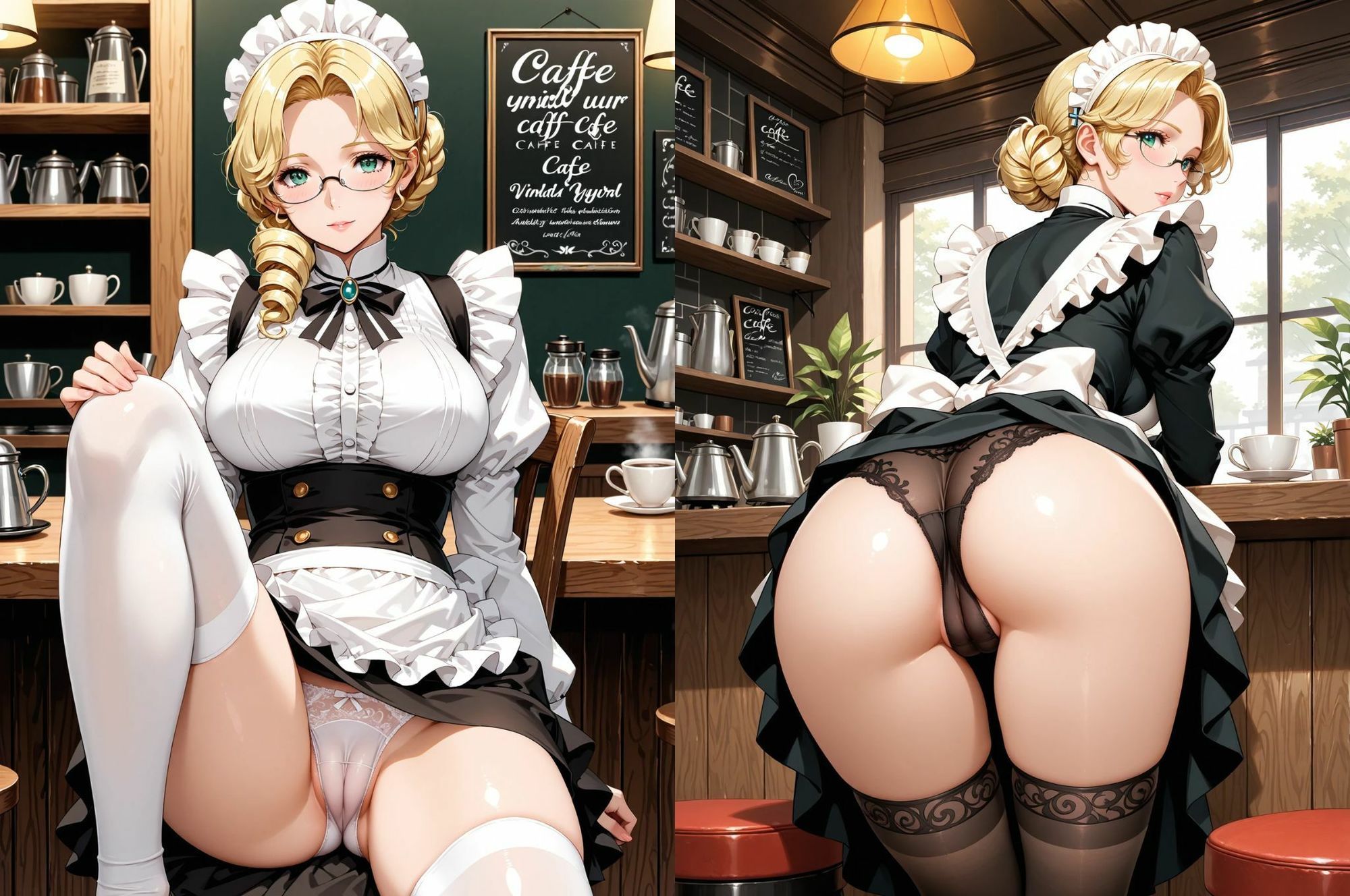 PANTY FETISH メイドカフェでパンティ見放題（はーと） - サンプル画像 6