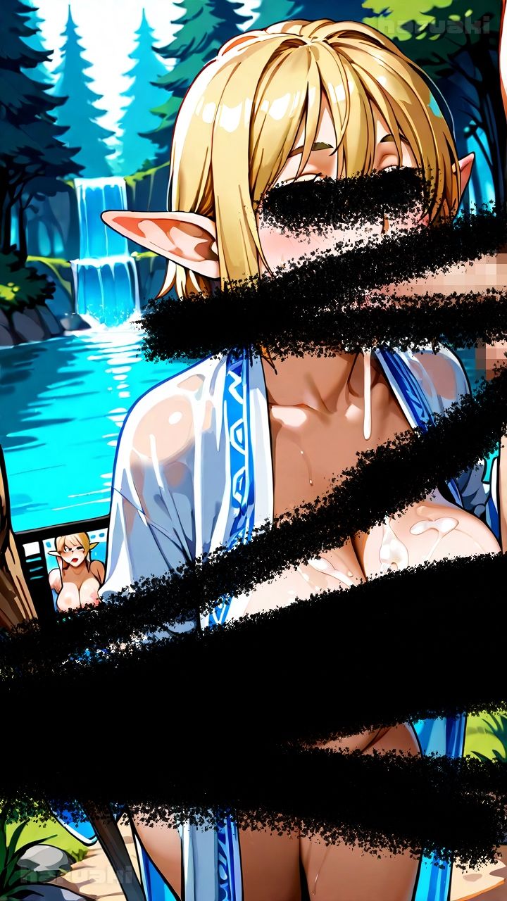 【AIアニメ巨乳美女写真集】Vol.9 ゲームの中で金髪爆乳エルフになってエロエロ性活 - サンプル画像 2