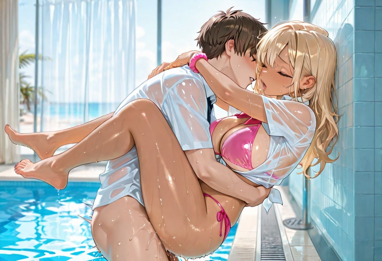 セックス大好き爆乳ビキニギャルJKとやり放題！ - サンプル画像 1
