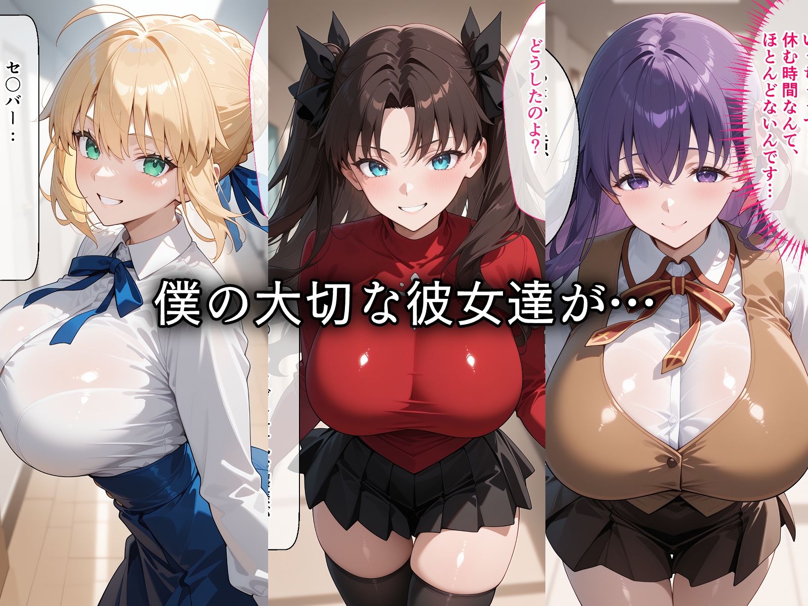 寝取られた聖杯戦争の巨乳ヒロインたち〜催〇アプリで種付け完了 - サンプル画像 1