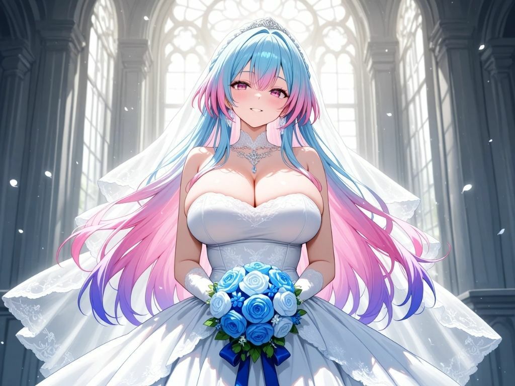 ウェディングドレスの花嫁で、ひとぬきっ - サンプル画像 1