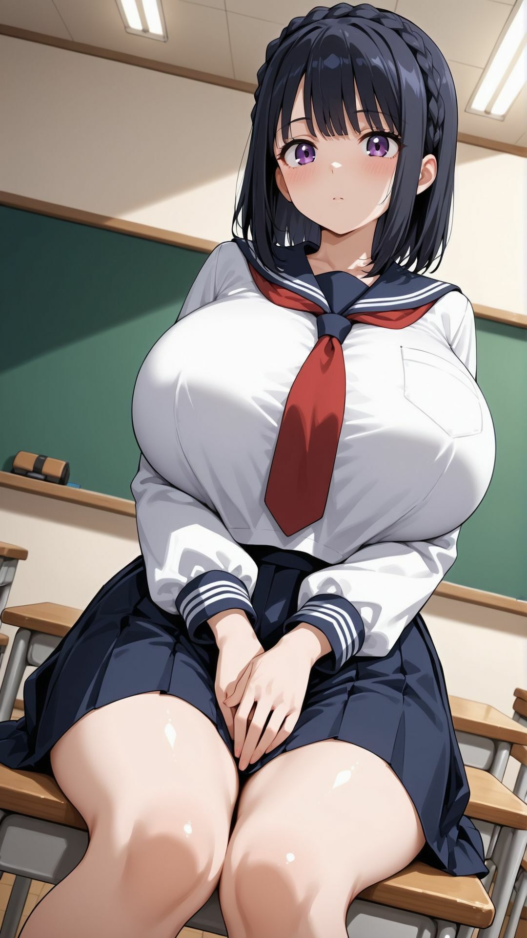 種付け調教-黒髪JK教室でイキ狂い編- - サンプル画像 7