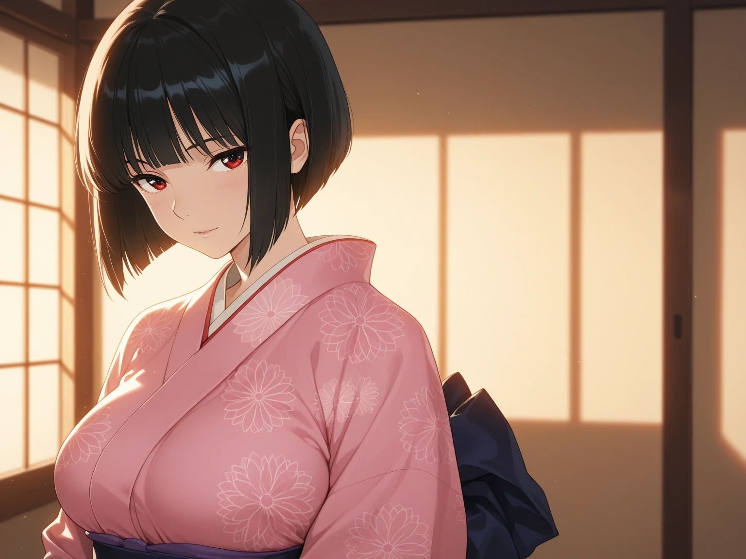 黒髪ボブスタイルOLと青髪清掃員女子と黒髪ボブスタイル着物女子 - サンプル画像 5