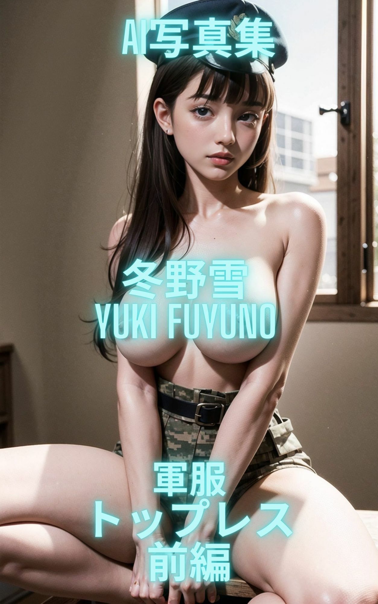 AI写真集 冬野雪 Yuki Fuyuno 軍服トップレス - サンプル画像 2