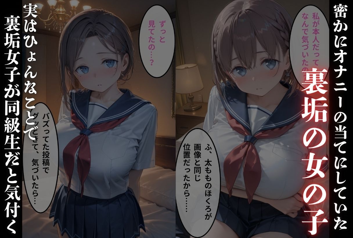 裏垢が同級生にバレちゃいました - サンプル画像 1