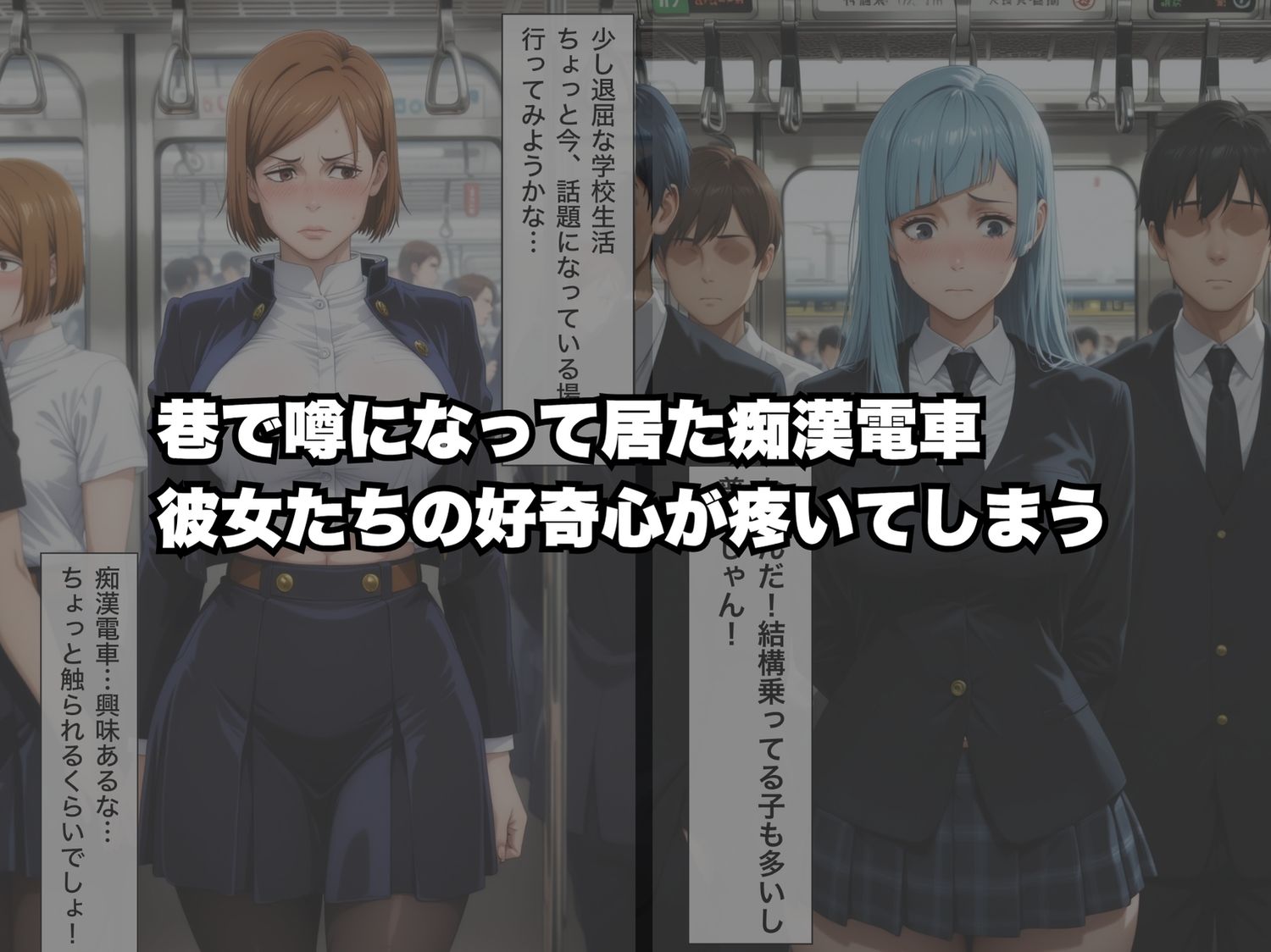 痴●電車で彼女たちの本当の妖美が露わにされる件〜呪●廻戦編〜 - サンプル画像 1