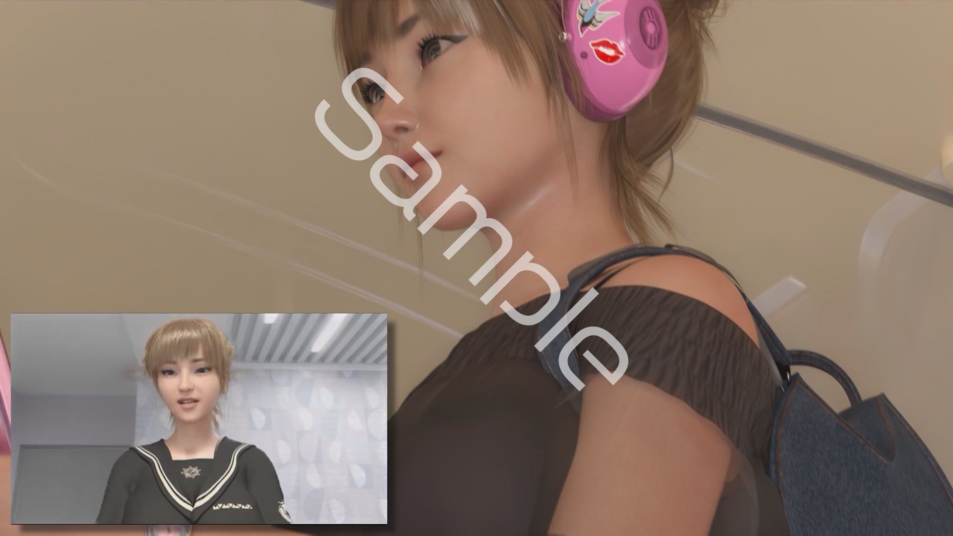 【▲100】一ノ瀬廻里・私服登校日にスカート内を逆さ撮りされた自分のパンチラ盗撮被害動画の確認を強いられる（サテン地シマシマパンティ） - サンプル画像 4