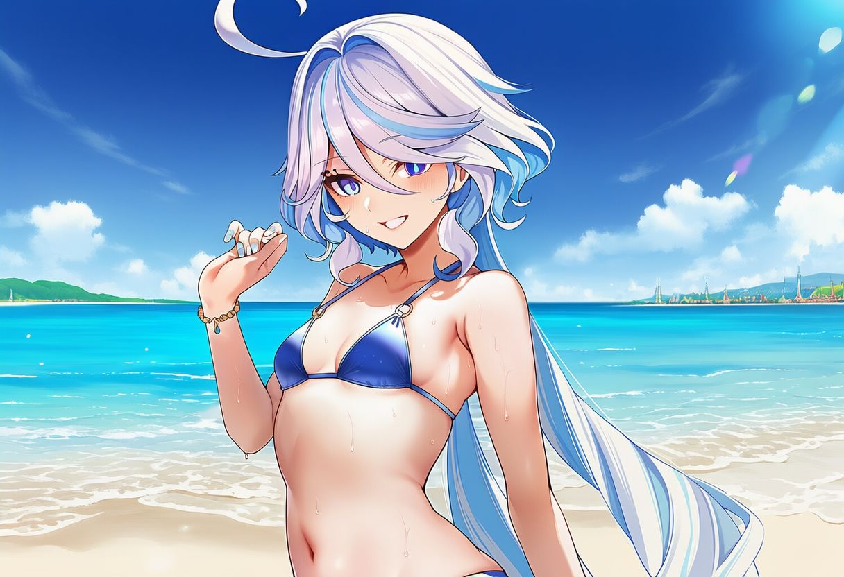 原◯ フ◯ーナ 水着グラビアイラスト集 - サンプル画像 1