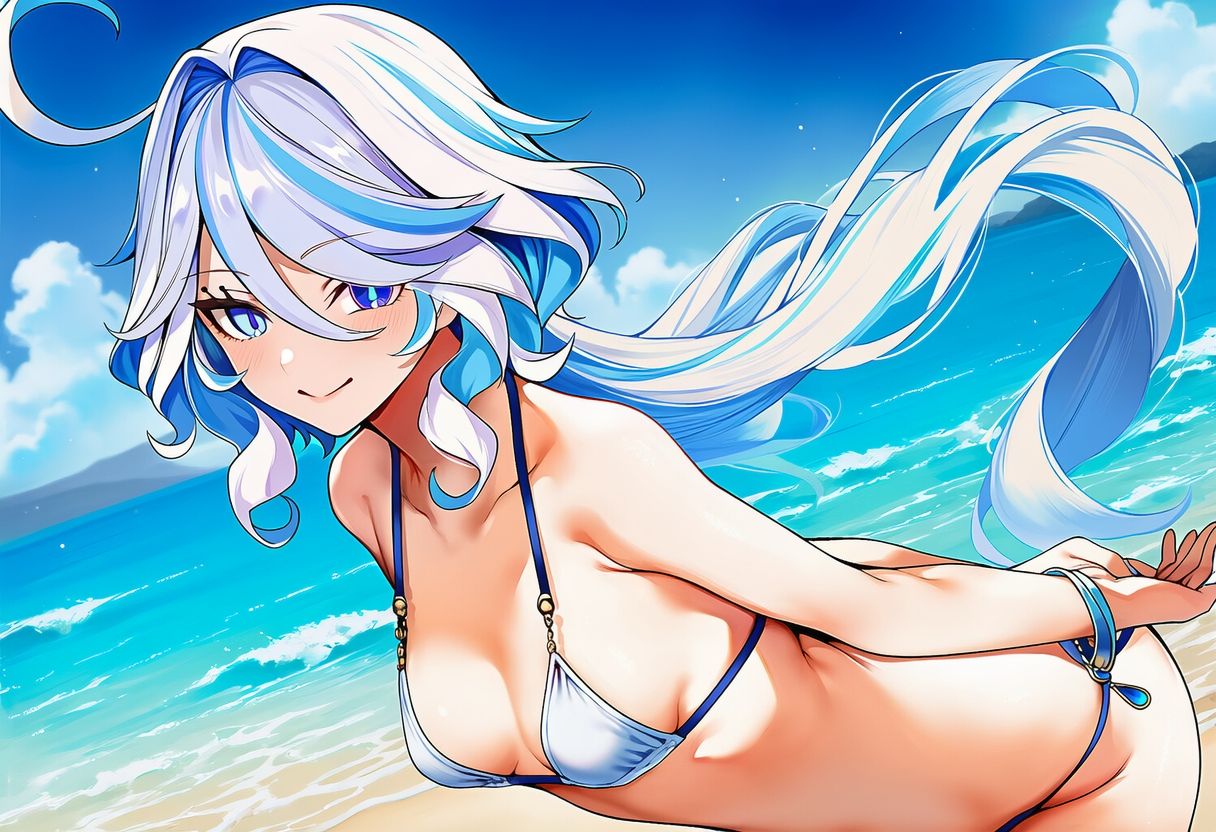 原◯ フ◯ーナ 水着グラビアイラスト集 - サンプル画像 3