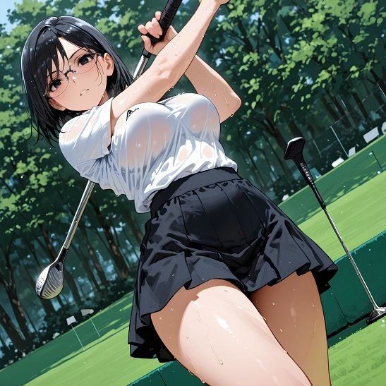 スポーツ女子セクシーイラスト集『女子ゴルフ研修生西園千秋』 - サンプル画像 1