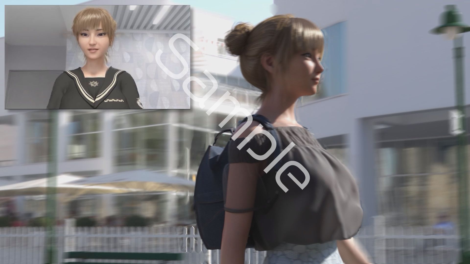 【▲100】一ノ瀬廻里・私服登校日にスカート内を逆さ撮りされた自分のパンチラ盗撮被害動画の確認を強いられる（駅の階段・サテン地ピンク水玉パンティ） - サンプル画像 4