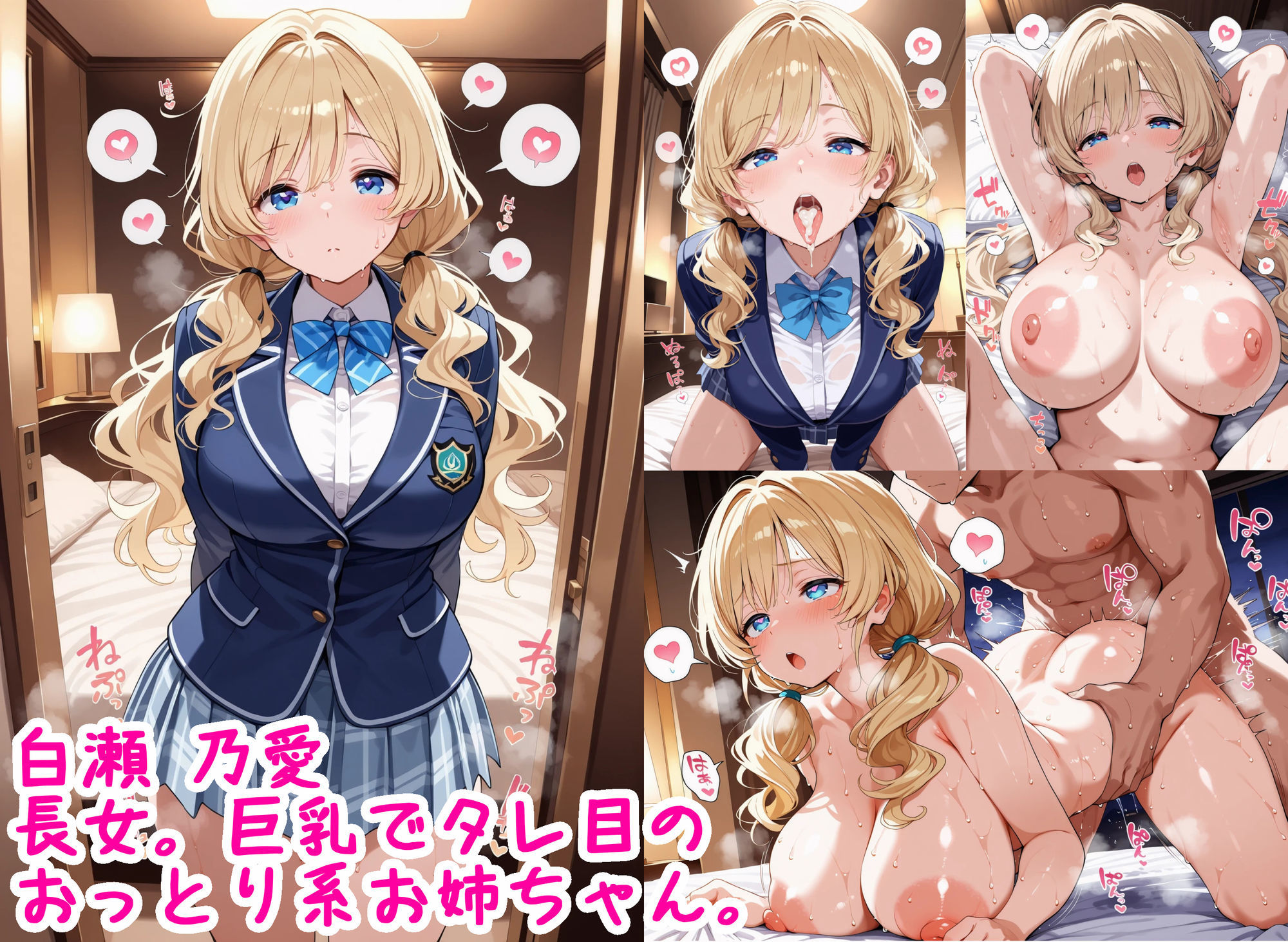 君の事が大好きな3姉妹JKとホテルで中出しエッチ - サンプル画像 1