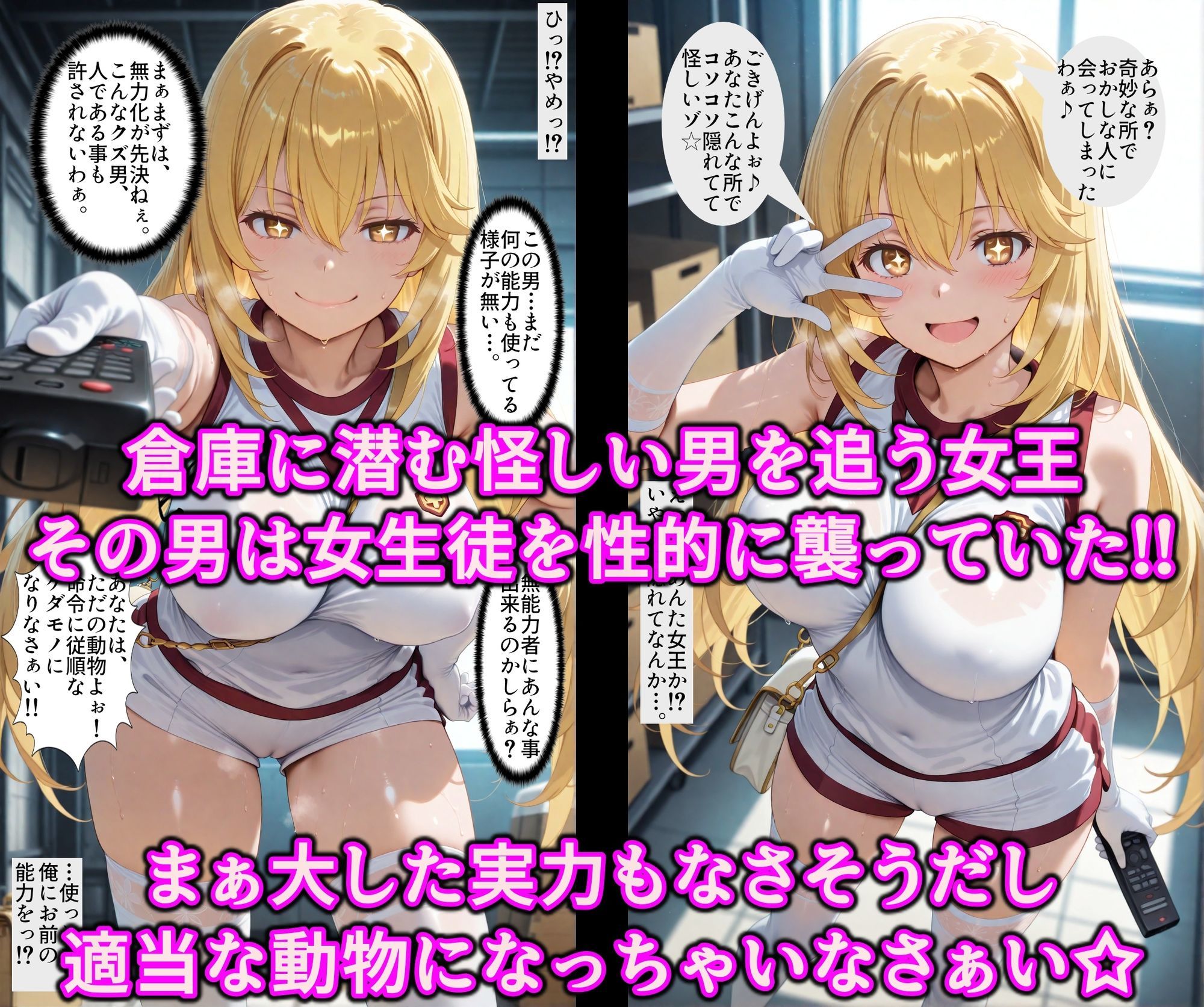 女王を逆洗脳で絶対服従の発情ネコ化！能力反射でエロい体の女王をマゾ洗脳♪何されてもアヘる俺専用の淫乱ペット - サンプル画像 2