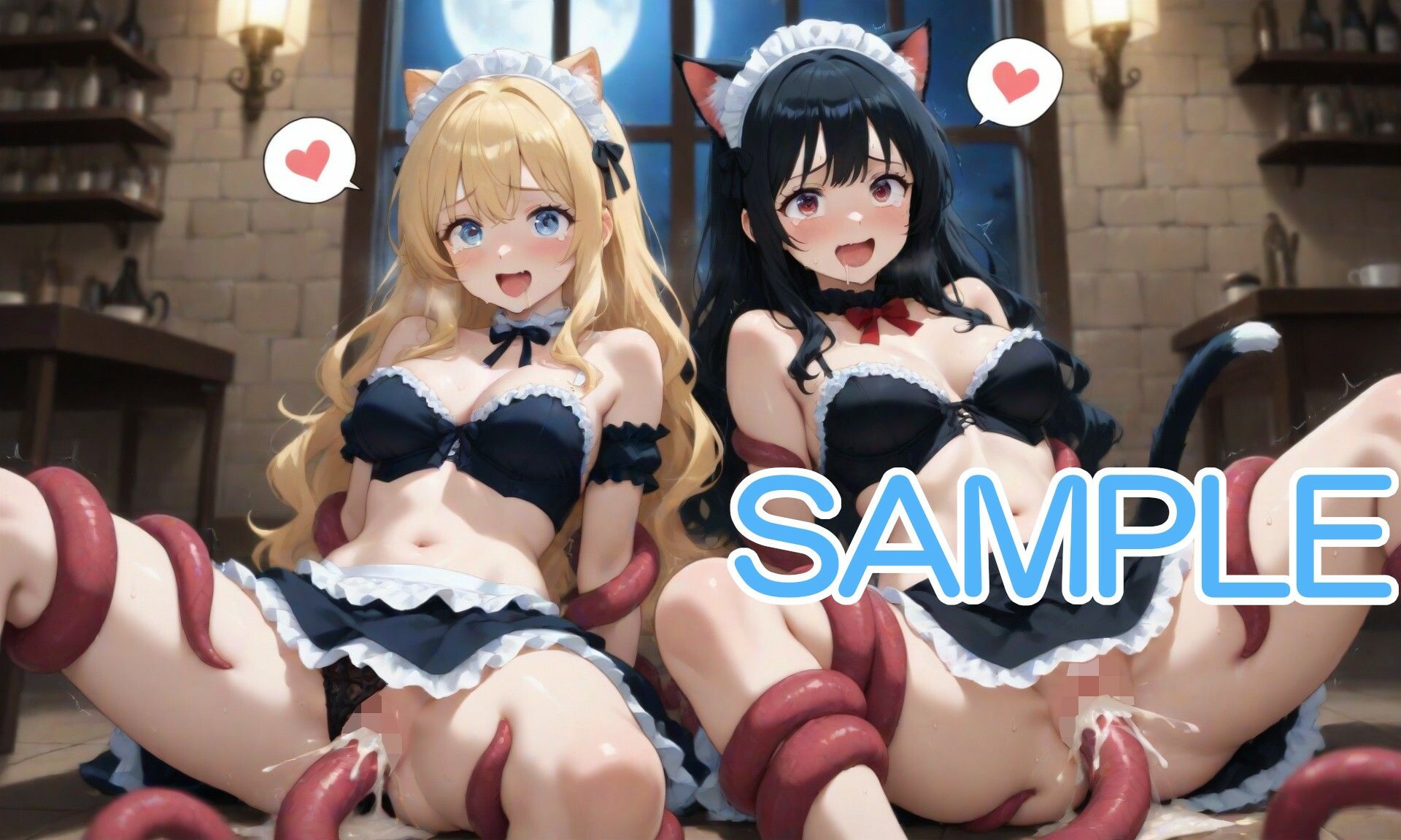 触手と猫耳メイドな女の子 - サンプル画像 5