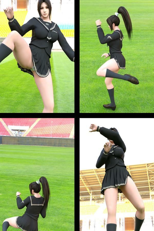 元祖格闘家ヒロインにしてバーチャルアイドル「不知火舞（しらぬいまい）」の女子学生風写真集:Seifuku_04 - サンプル画像 1