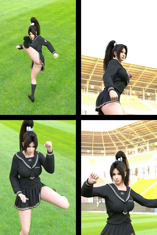 元祖格闘家ヒロインにしてバーチャルアイドル「不知火舞（しらぬいまい）」の女子学生風写真集:Seifuku_04 - サンプル画像 2