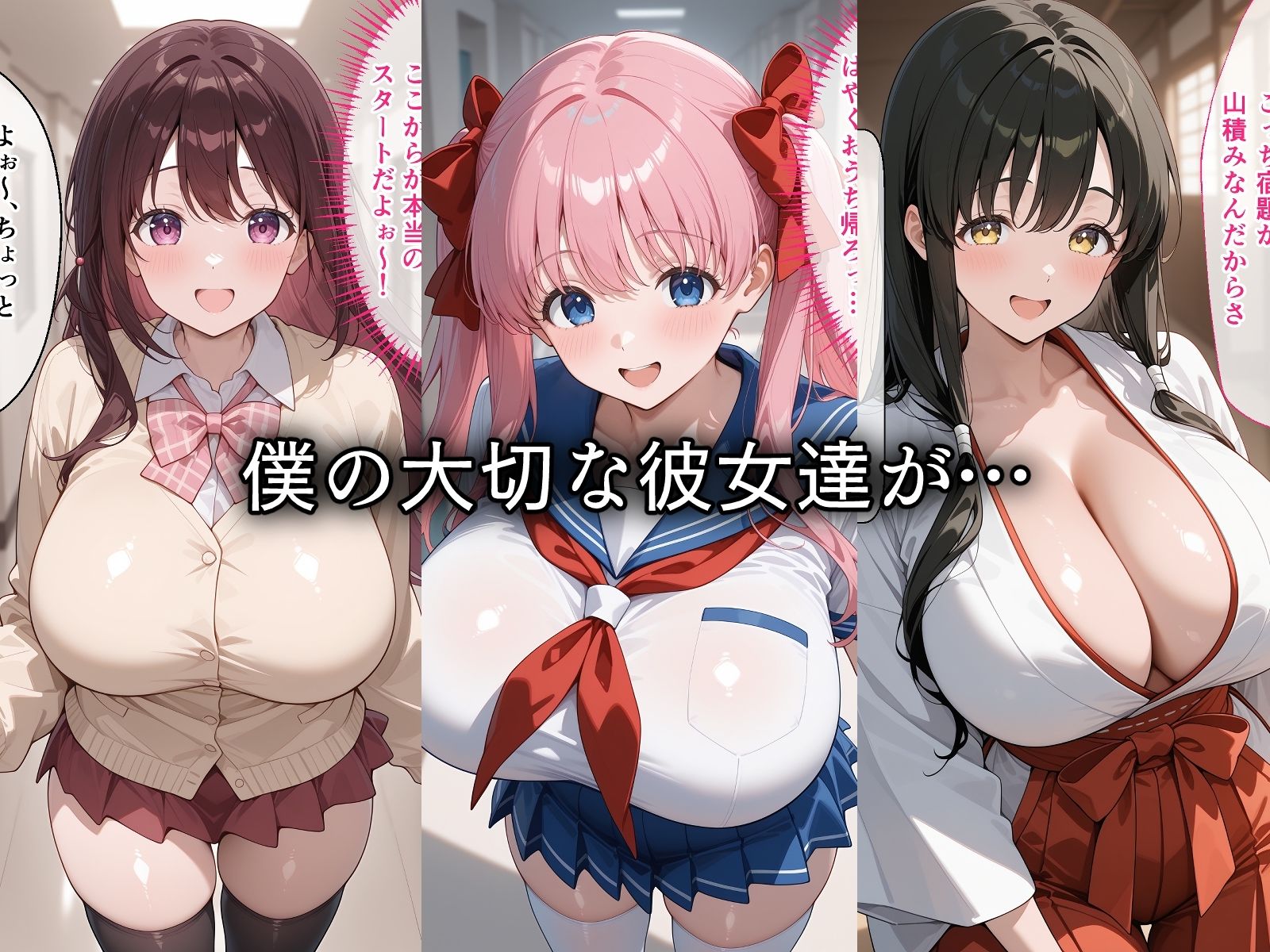 寝取られた爆乳麻雀娘たち〜催〇アプリで種付け完了 - サンプル画像 1