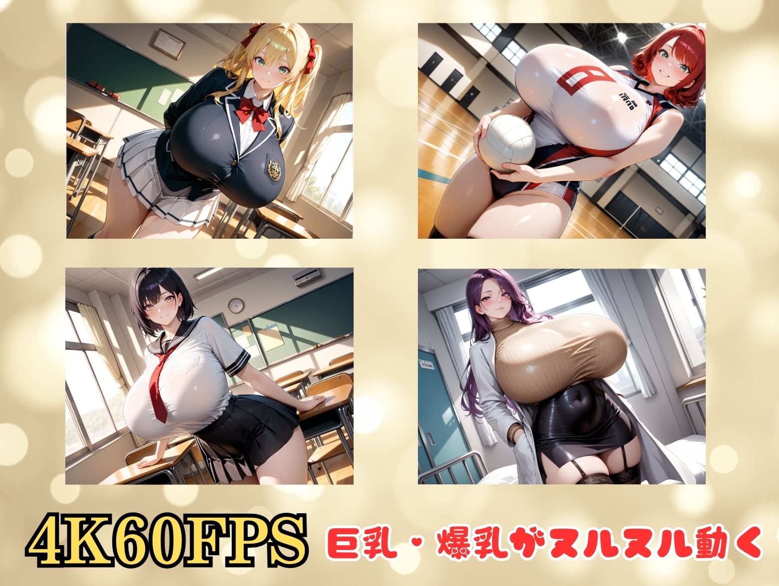 巨乳だけの元女学園着衣セックス集総集編 - サンプル画像 4