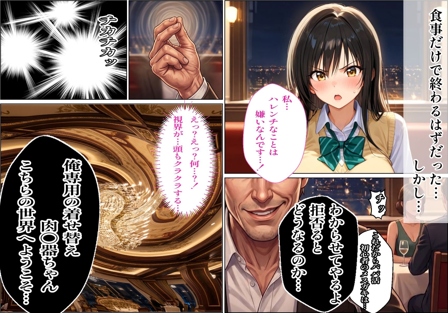 【パパ活×催〇】放課後の裏バイト-パパ活初心者の処女J〇が催〇で『パパ専用着せ替え肉便器』になっちゃった話- - サンプル画像 3