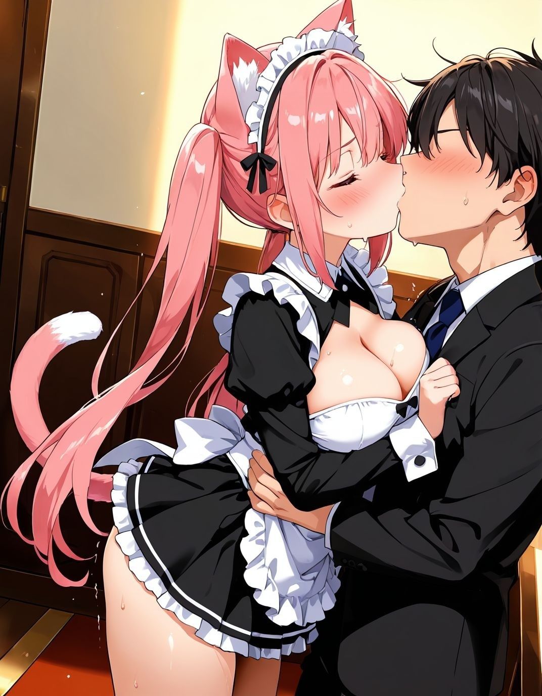 かまって従者のニアちゃん  お仕事終わりはいっぱいご褒美ほしいニャン！！ 半袖メイド編 - サンプル画像 2