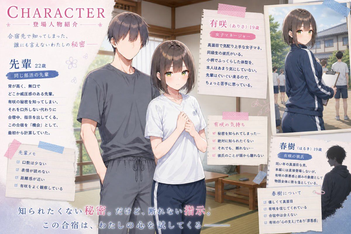 彼氏いるのに合宿で先輩に堕とされた――女子マネ有咲、一夜の記録 - サンプル画像 1