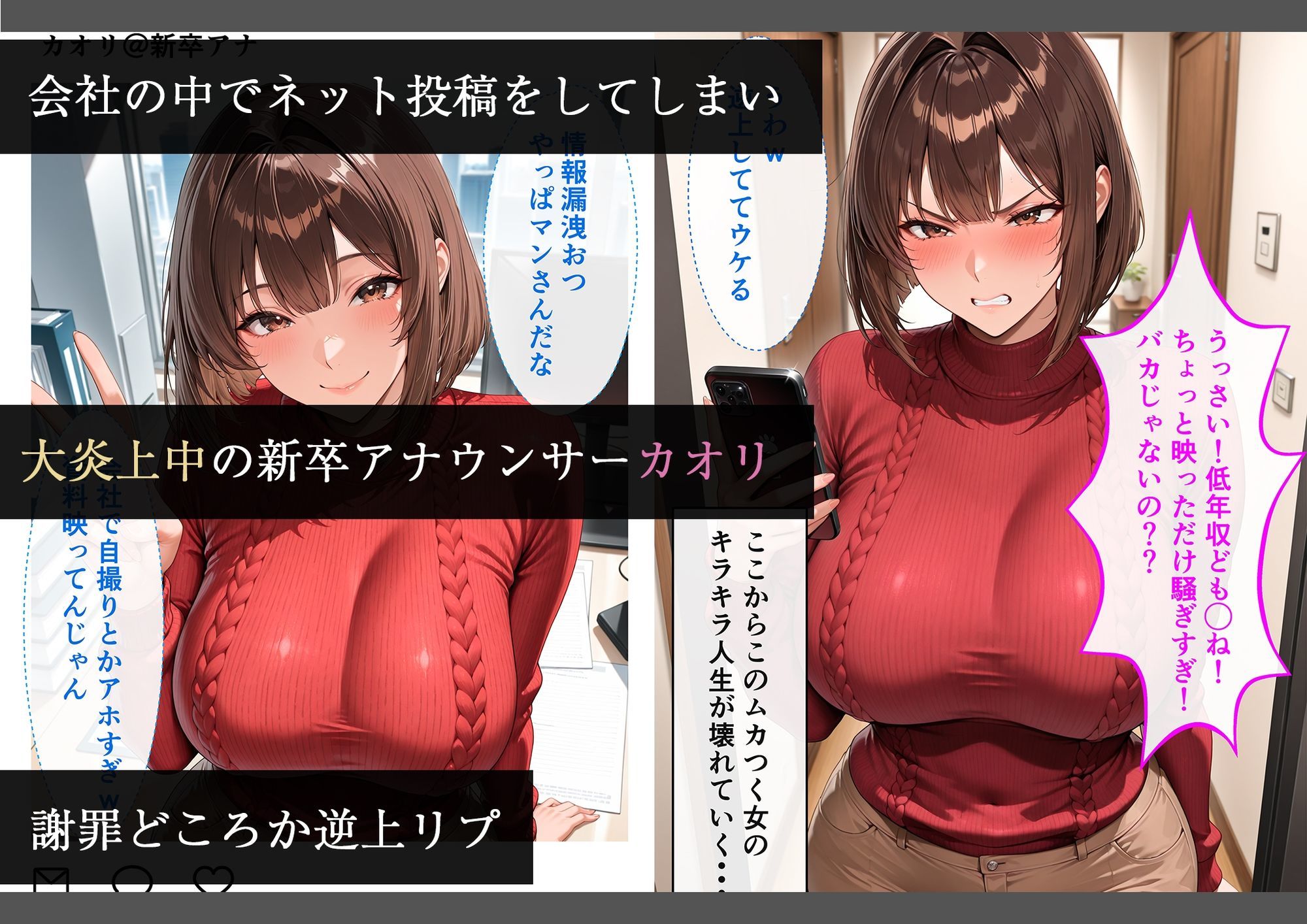 キラキラ新卒アナウンサーが性処理係としてジジイに犯●れまくる話 - サンプル画像 1