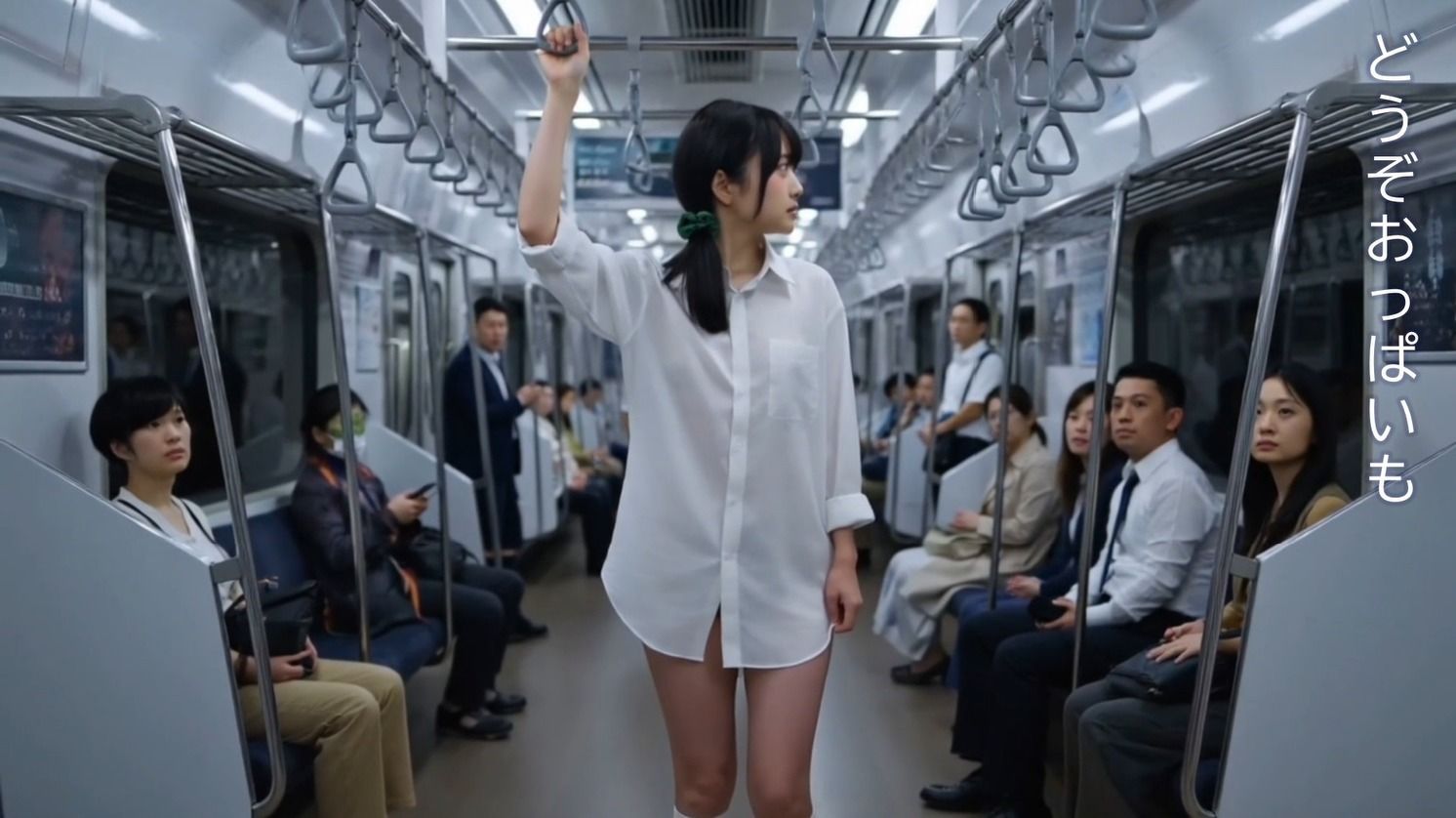 露出女子〇生の冒険「修学旅行編3」電車帰宅 - サンプル画像 2