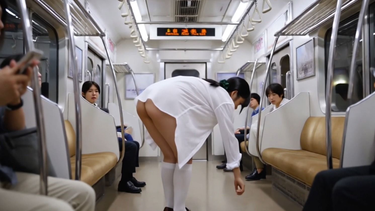 露出女子〇生の冒険「修学旅行編3」電車帰宅 - サンプル画像 4