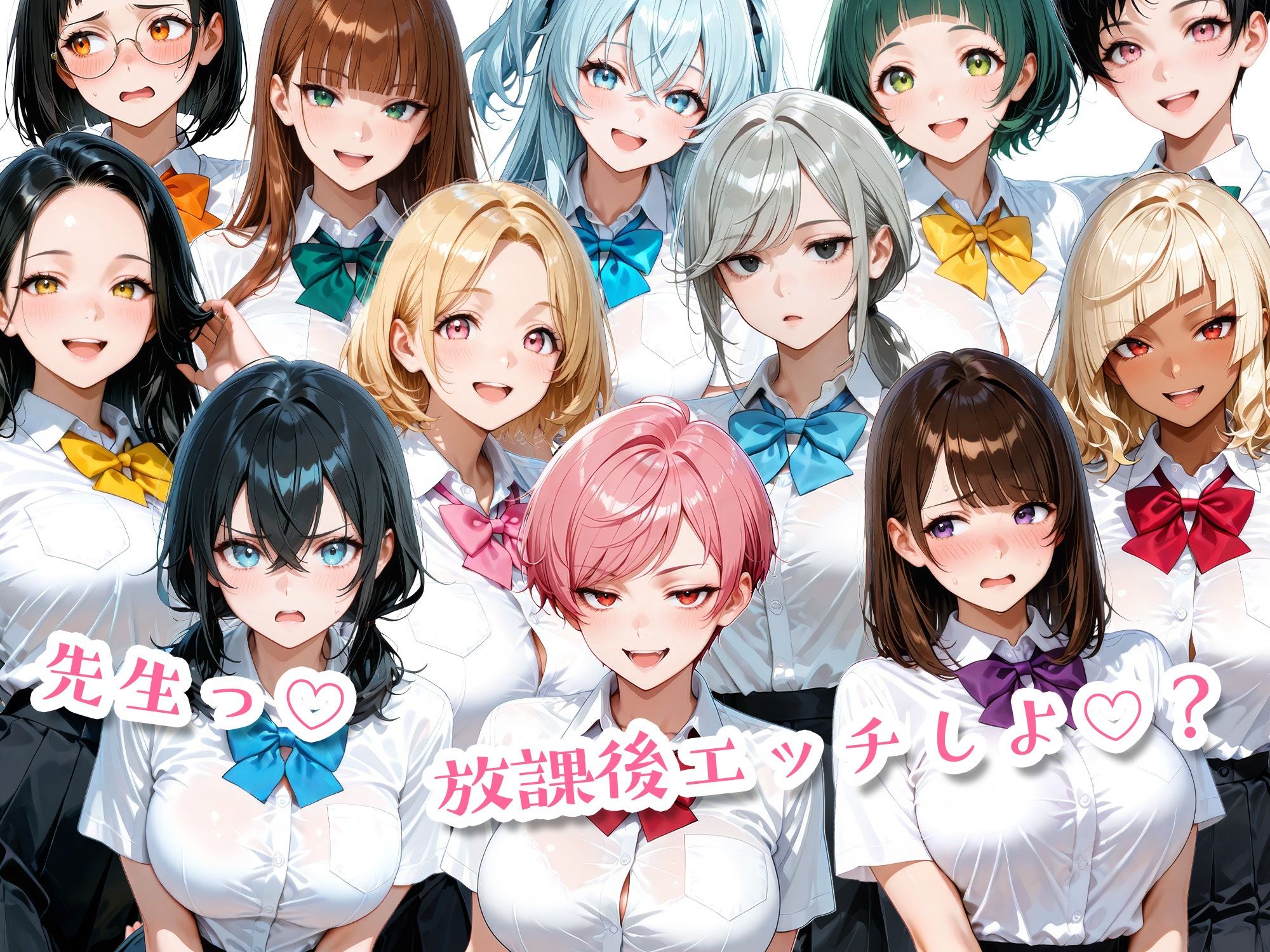ニーハイがエロい12人の爆乳生徒と放課後セックス - サンプル画像 10