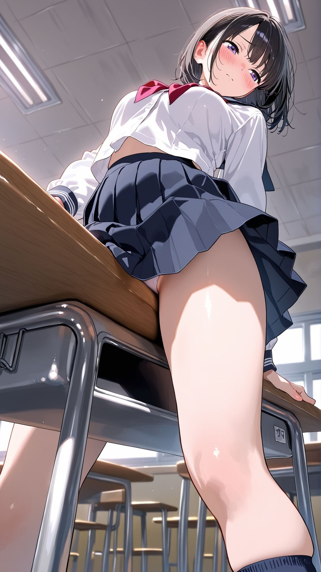 【角オナニー動画】きもちいい角を見つけちゃった女の子たち12本〜パート（7）〜セーラー服とブレザーの女の子たち - サンプル画像 3