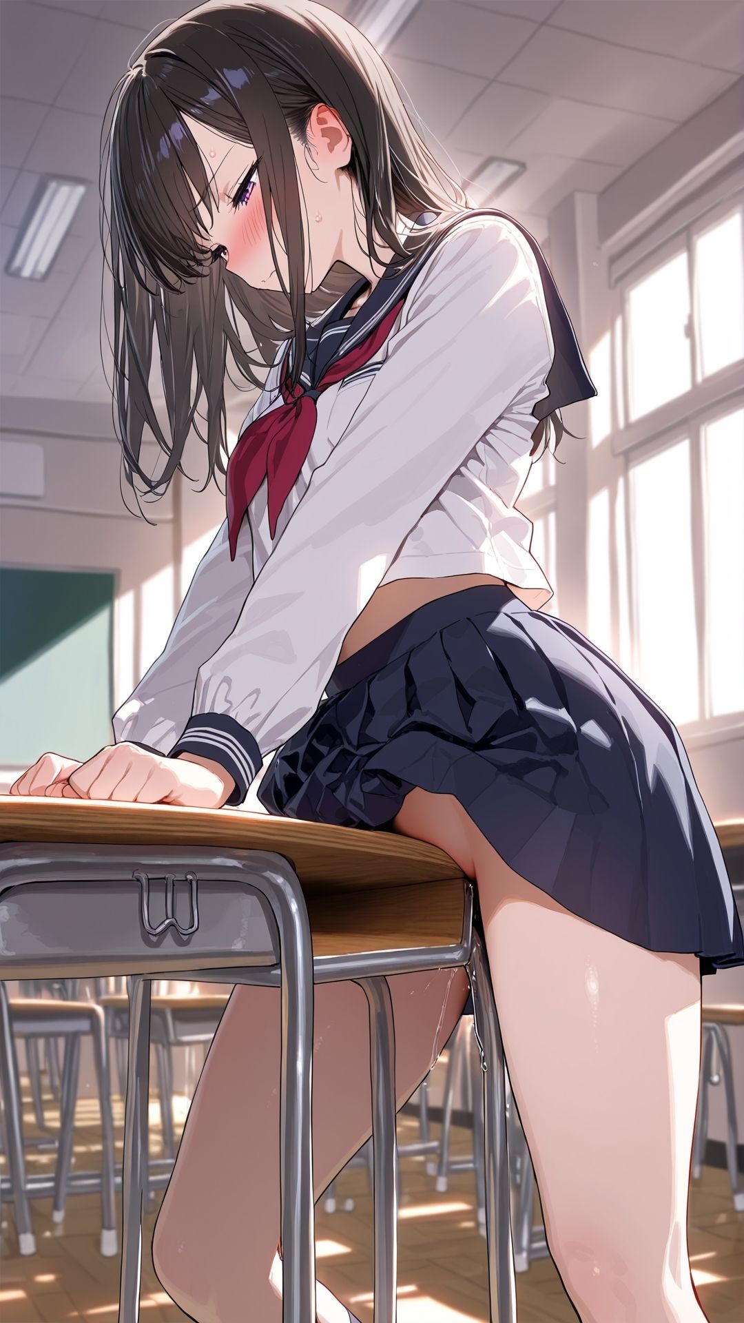 【角オナニー動画】きもちいい角を見つけちゃった女の子たち12本〜パート（7）〜セーラー服とブレザーの女の子たち - サンプル画像 4