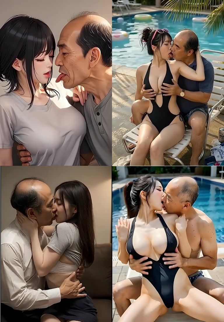 美女とおじさんのディープキス キス好き大集合♪ 2 - サンプル画像 9
