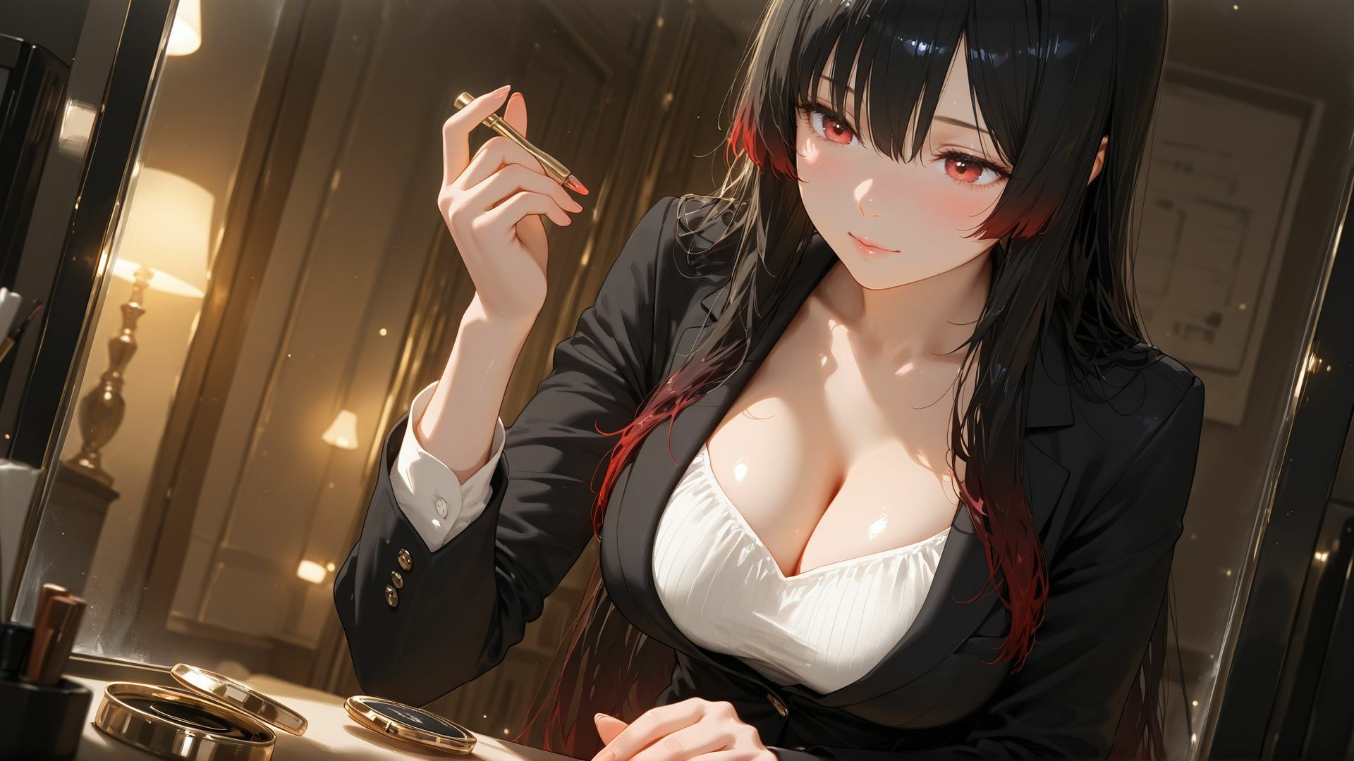 清楚な新人と夜のオフィスで中出し濃密SEXPart1 - サンプル画像 6