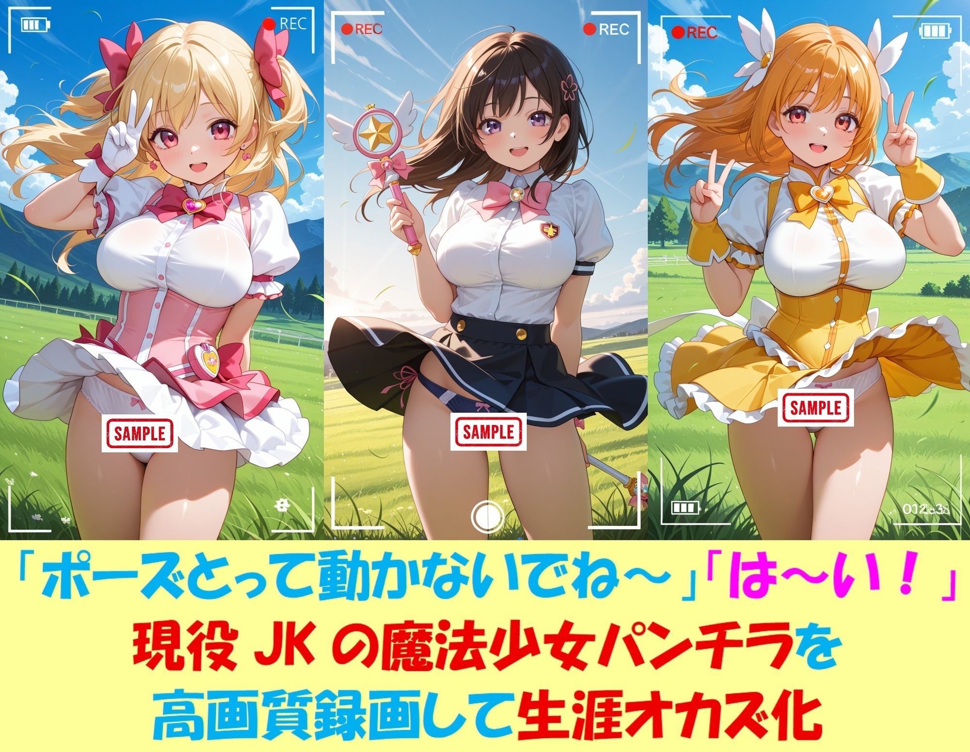 現役J○が撮影会でパンチラを撮られ生涯オカズ化3―魔法少女に変身してご奉仕― - サンプル画像 7