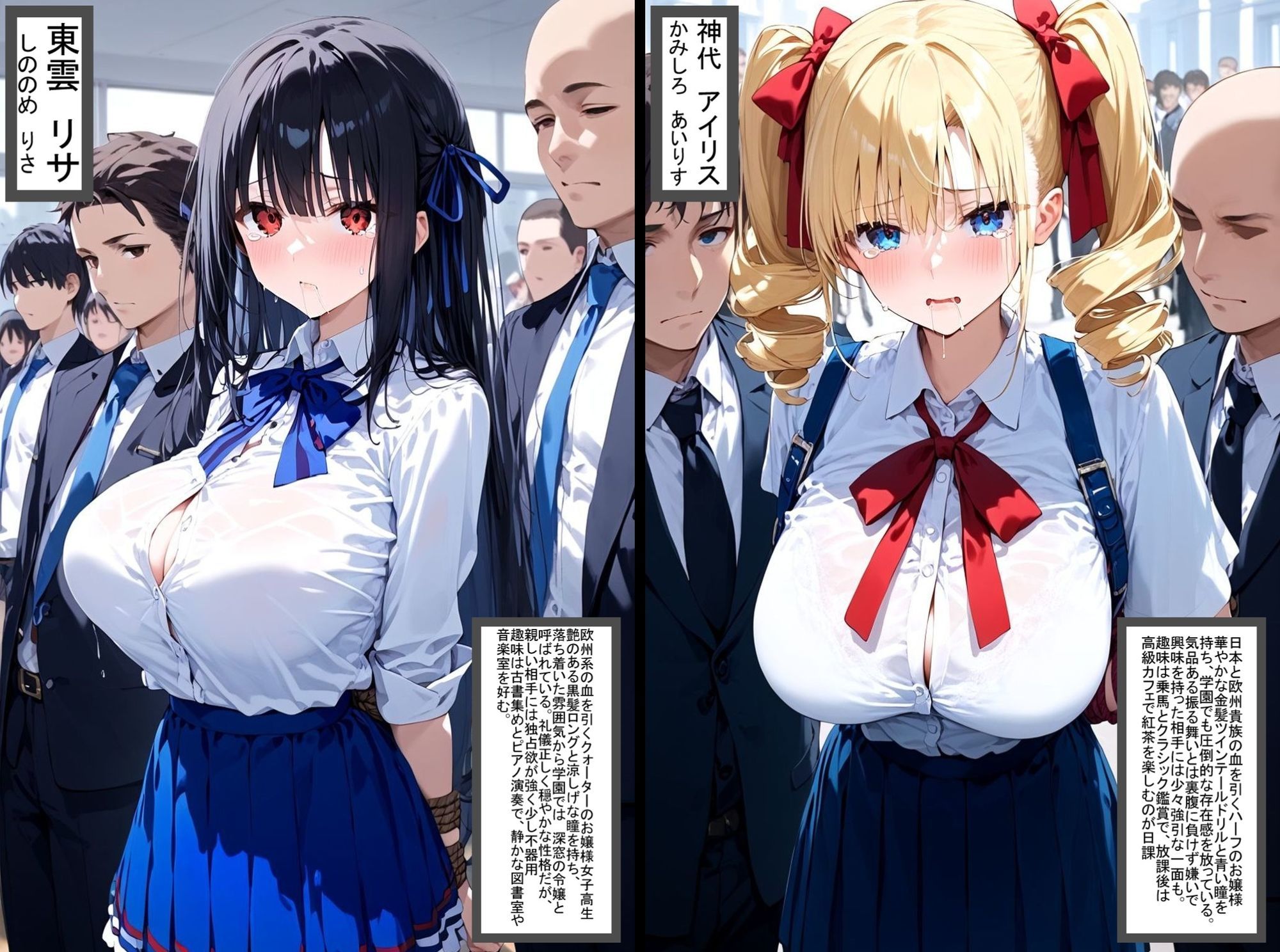 2人の狙われたJK 性奴●化計画（リサ・アイリス） - サンプル画像 1