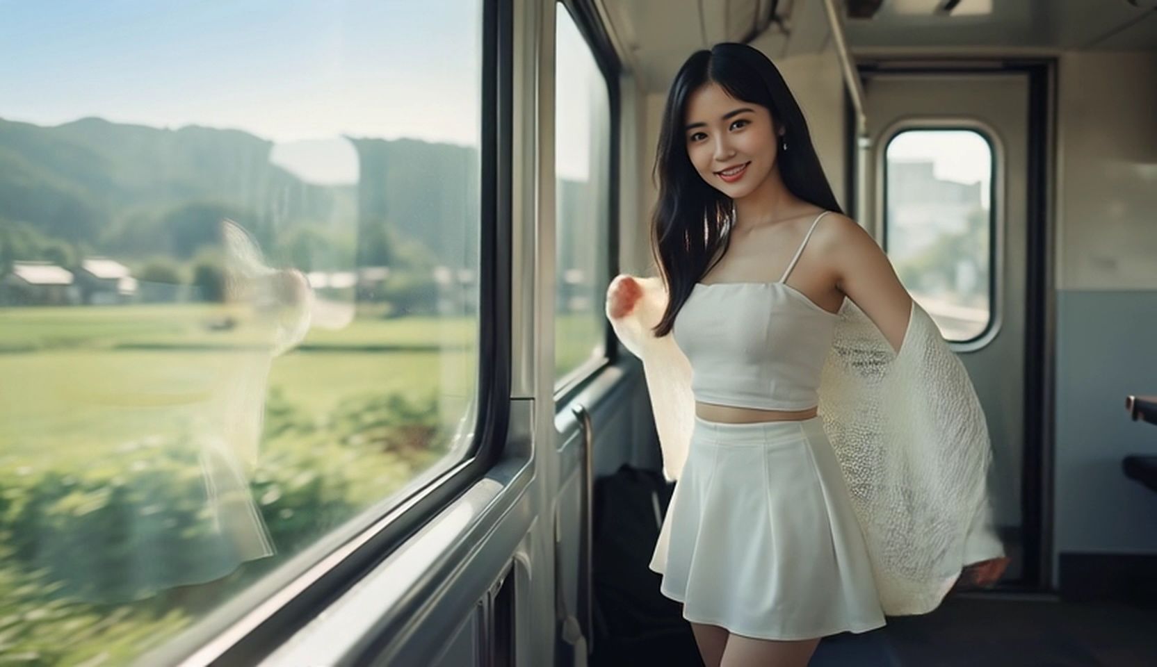 休日の朝、小さな旅と秘密の車内。 - サンプル画像 1