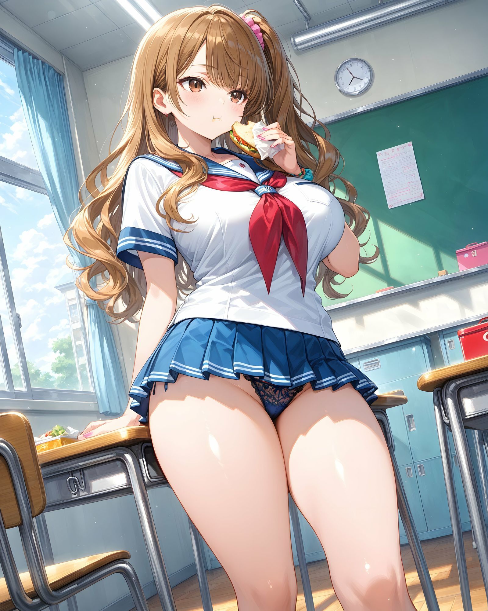 超ミニスカ女学園 番外編2〜パンツ丸見えJKのパンチラ観察したり、見抜きしたり、射精のお手伝いしてもらうイラスト集〜 - サンプル画像 5