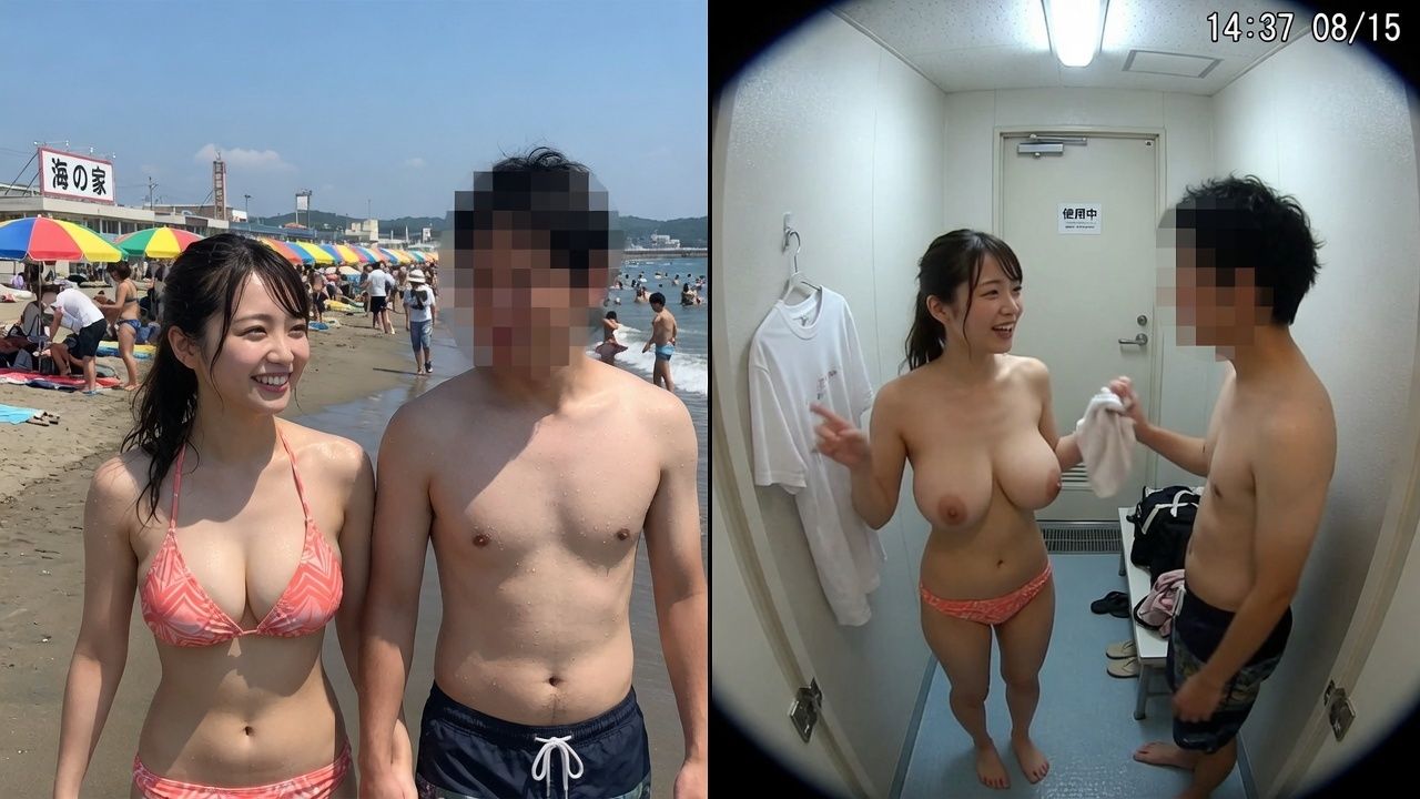 【美女189人！！】かわいいビキニ美女の海の家のシャワー室を盗撮！！水着美女のおっぱいが見れちゃった・・・私服姿がゲットできた子も！！ - サンプル画像 7