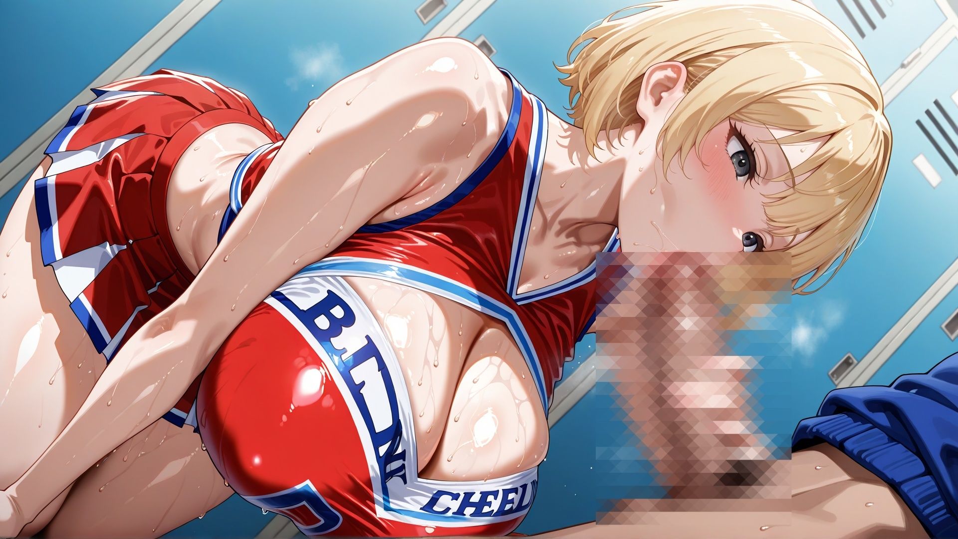【120FPS】爆乳チアガールJKに練習後に呼び出され汗だくラブラブセックス - サンプル画像 2