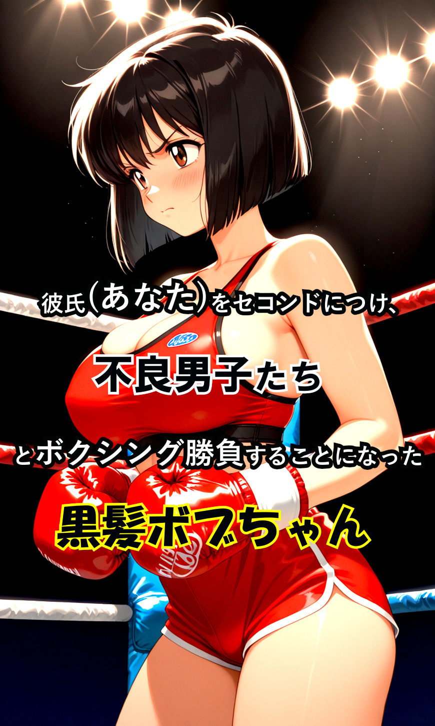 黒髪ボブちゃんVS！〜不良男子とボクシング対決！リングに鳴り響く、屈辱の絶叫！！〜 - サンプル画像 1