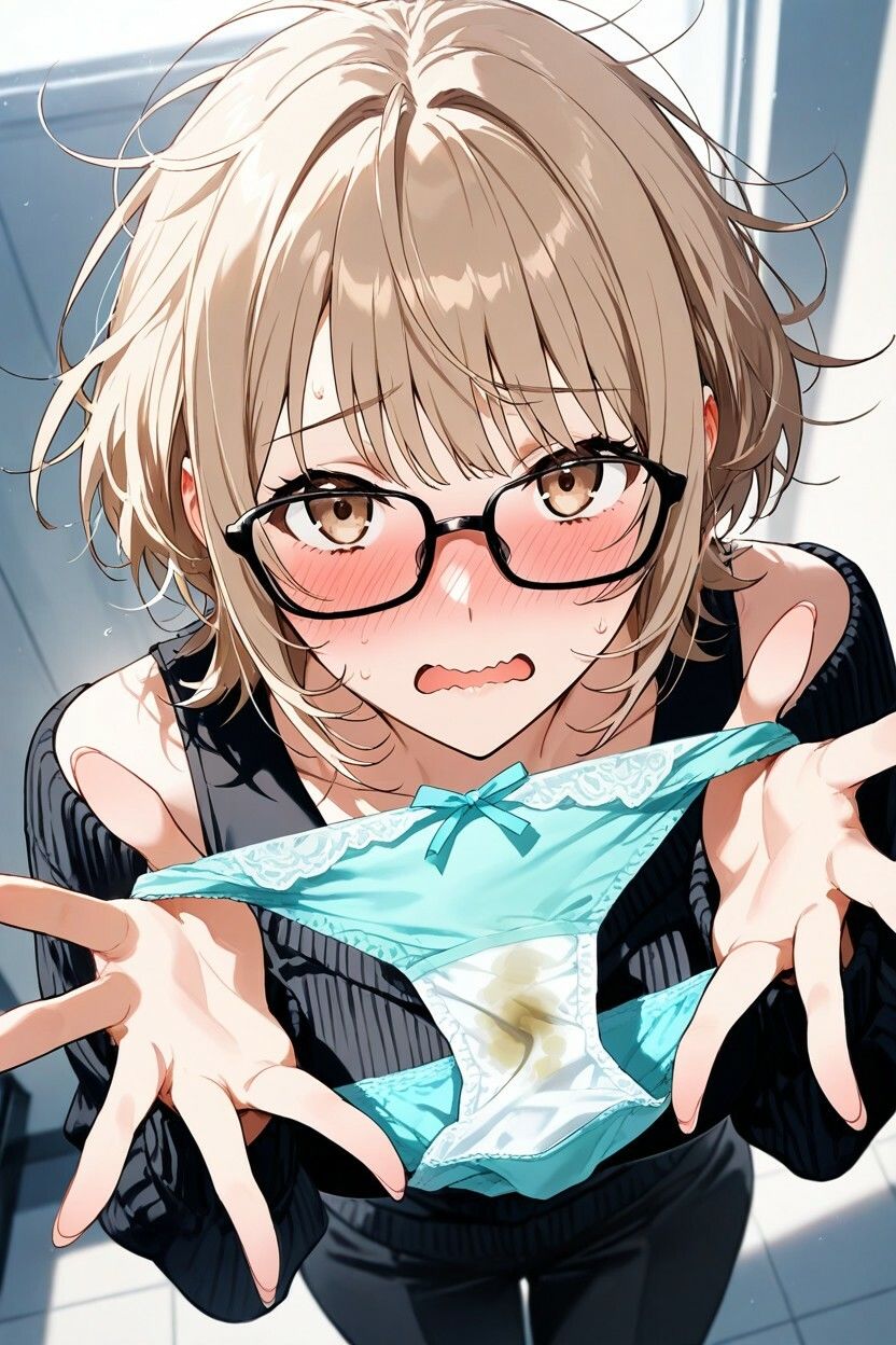200枚＋PDF】清楚系メガネ女子大生の秘められた決壊 ── 柔らかな茶髪に広がる絶望のシミ ── お漏らし＆シミ付きパンツ特化集 - サンプル画像 5