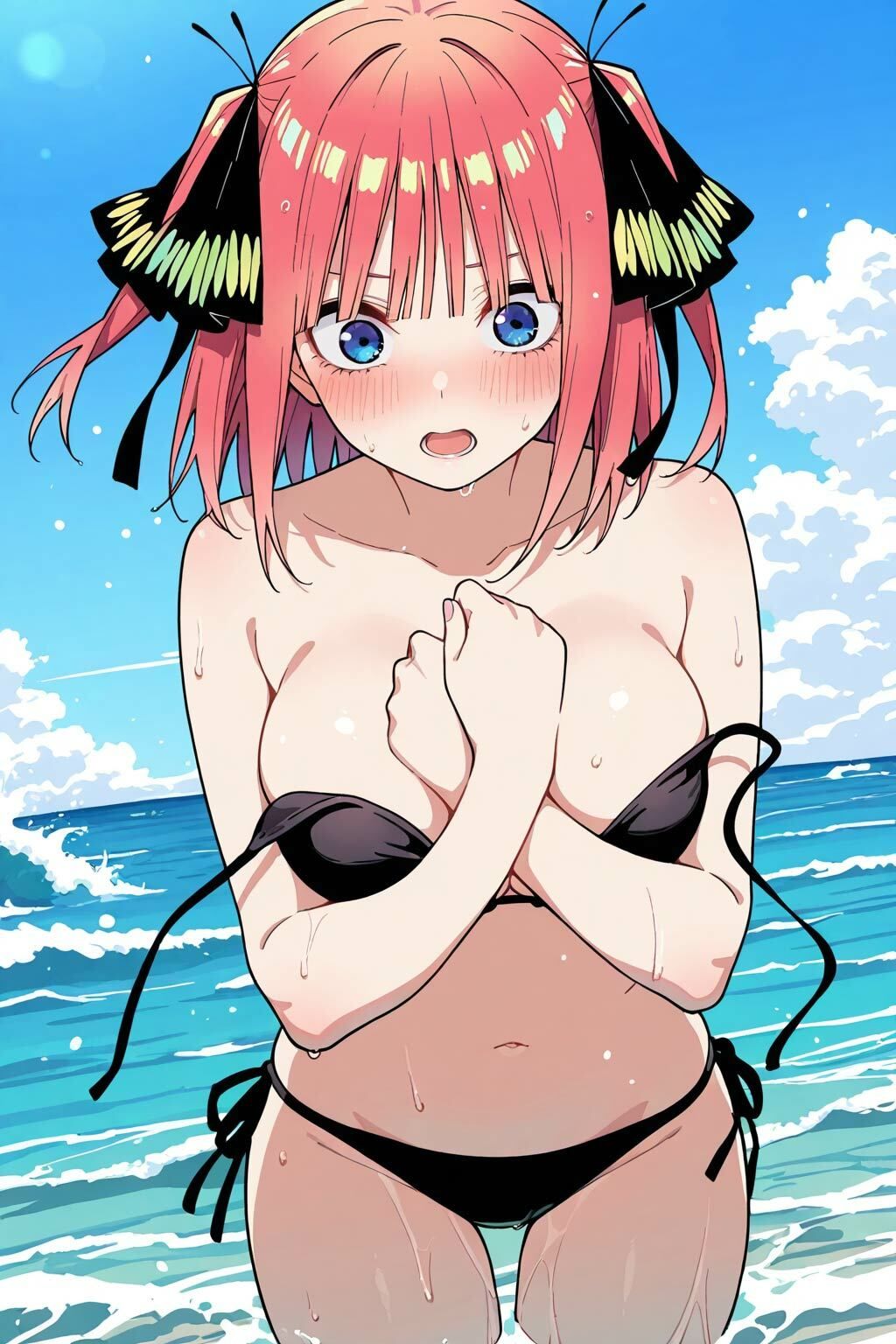 水着姿の二乃が誘惑してくるのでそのまま浜辺でエッチしました - サンプル画像 3