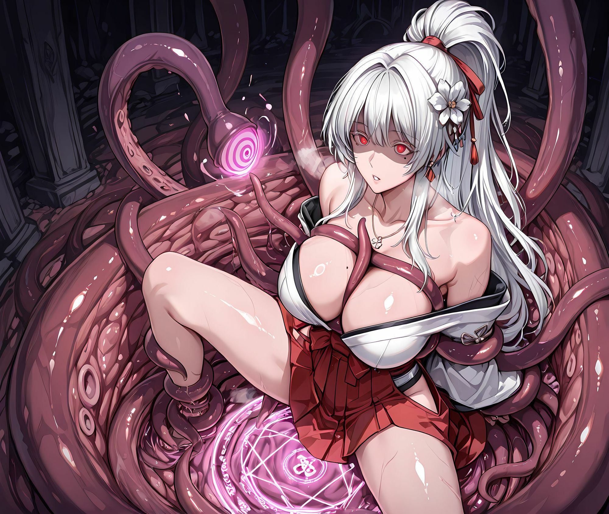 ヒユキ触手拘束洗脳・悪堕ち淫魔化搾精 - サンプル画像 4