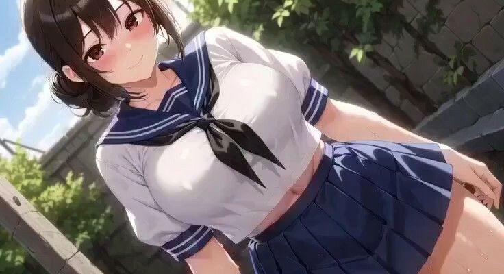 No.002 夏の誘惑〜夏服のセーラー服をギリギリまで脱ぎ捨てる彼女〜 - サンプル画像 1