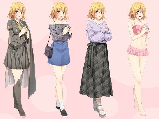 【立ち絵素材R18】金髪ショートの魔法使い少女 フルセットPSDパック - サンプル画像 1