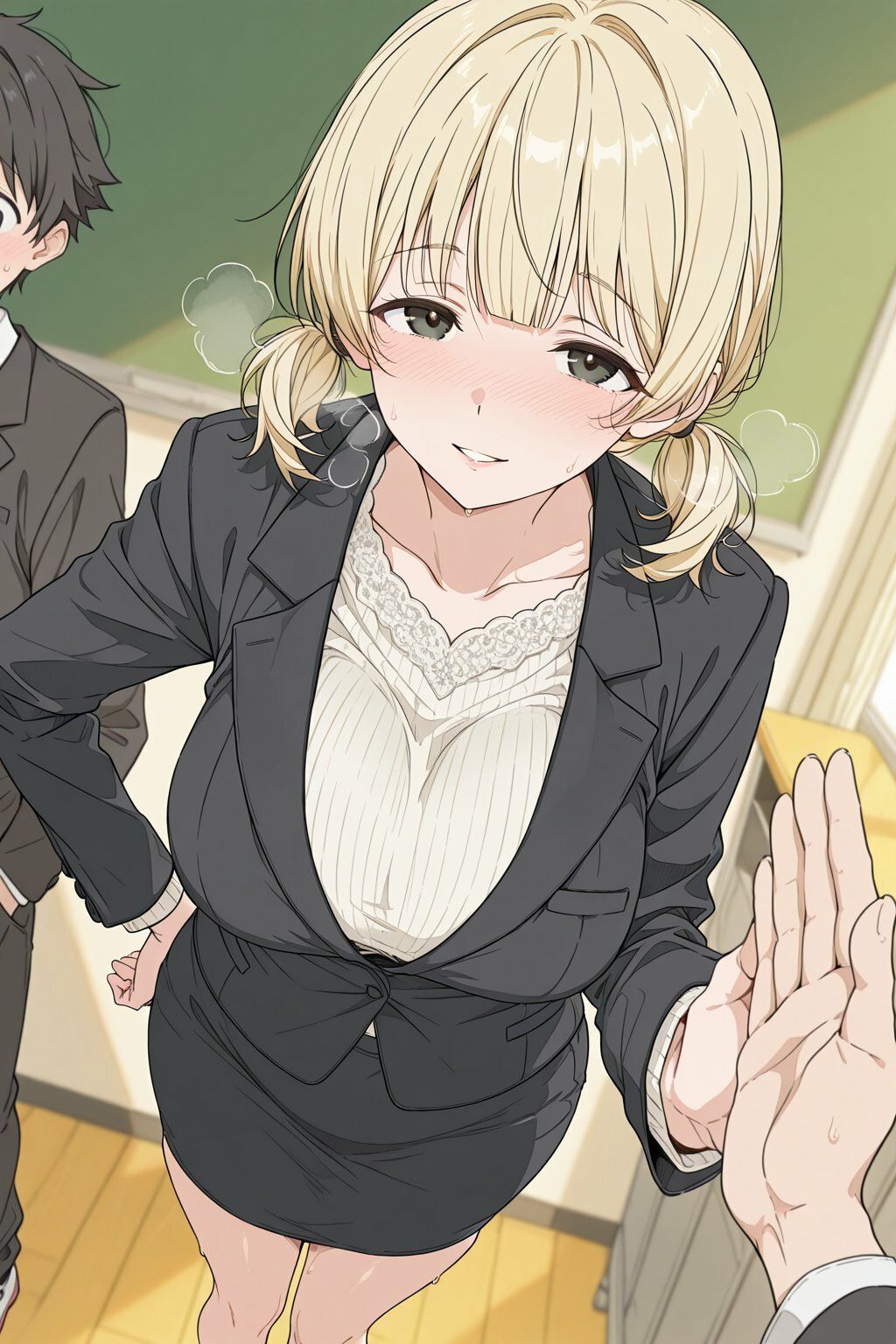 金髪ツインテール教育実習生とめちゃくちゃ中出しセックスした - サンプル画像 6