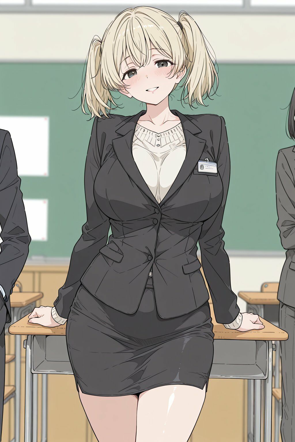 金髪ツインテール教育実習生とめちゃくちゃ中出しセックスした - サンプル画像 7
