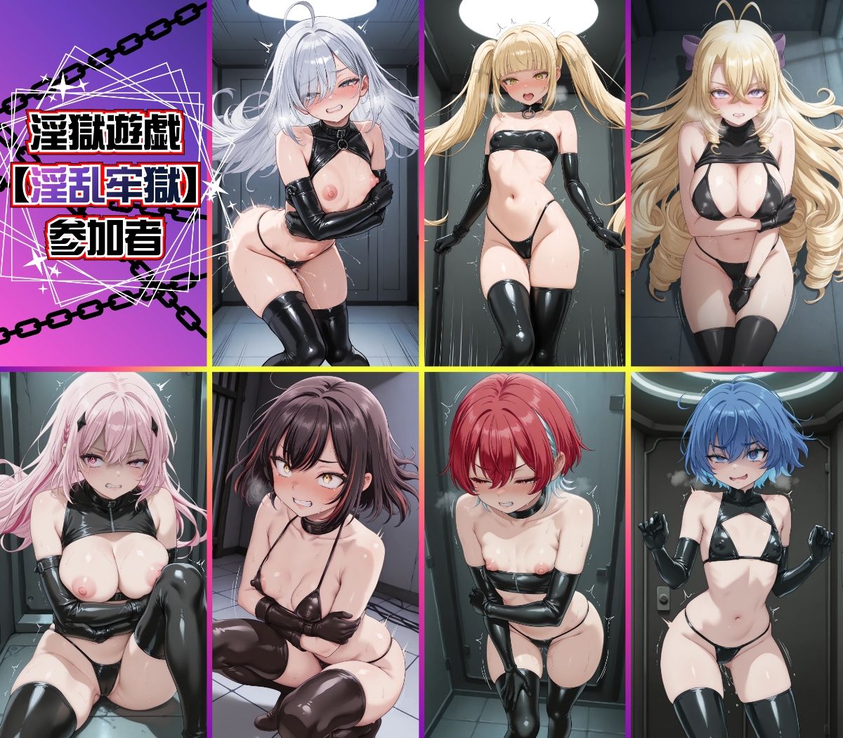 淫獄遊戯に悶え狂う七乙女 - サンプル画像 1