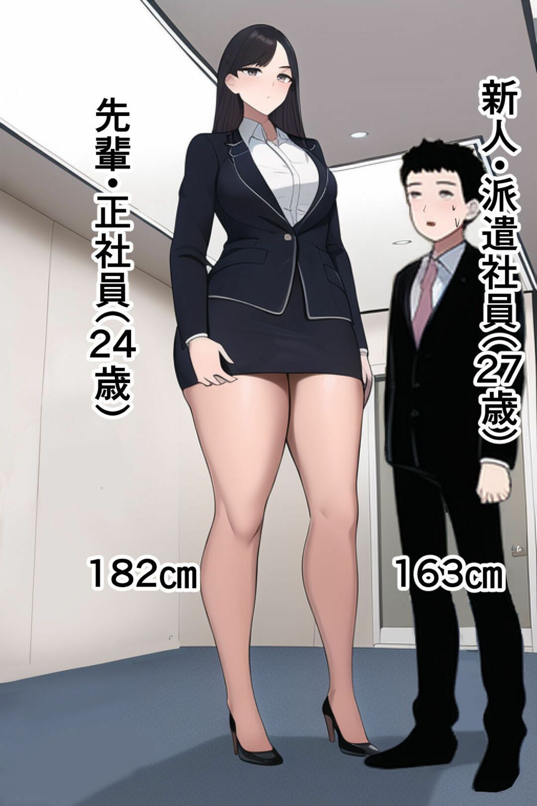 高身長女性×低身長男性 言葉責め集（スーツ女性編） - サンプル画像 1