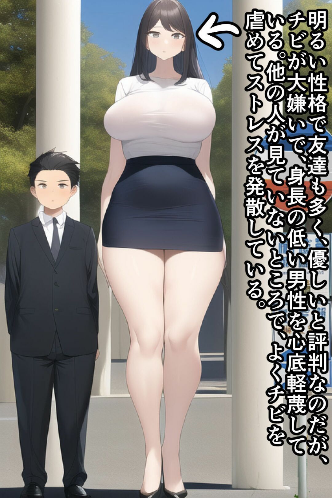 【セット作品】高身長女性×低身長男性 言葉責め集（スーツ女性編＋バレー部その他編） - サンプル画像 6